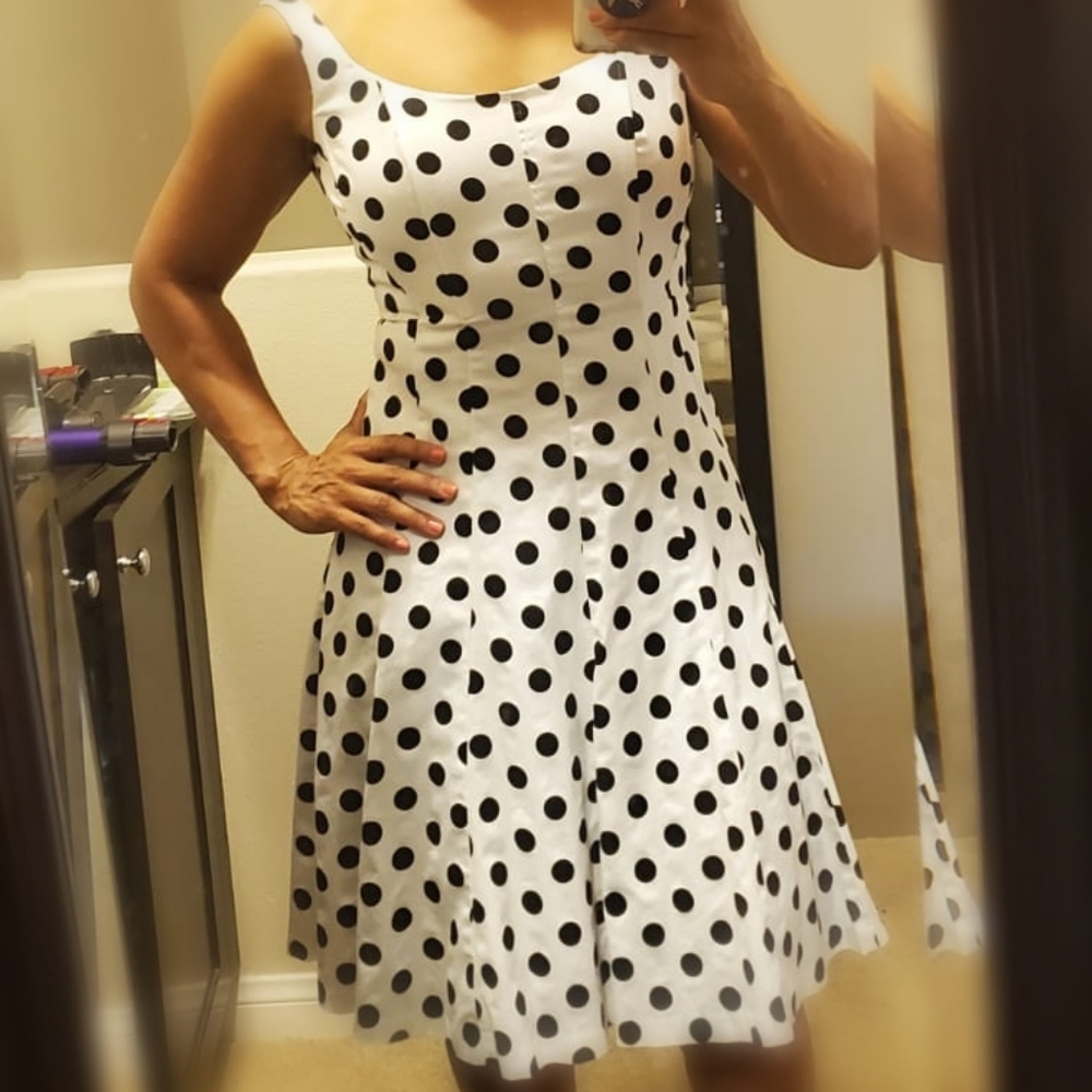 Chetta B polka sleeveless dress